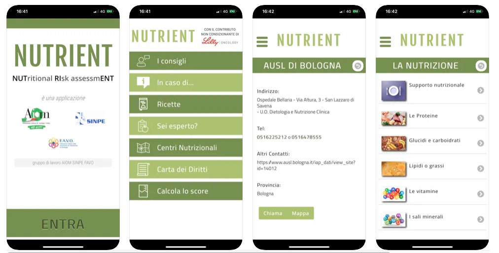Nutrient App screen